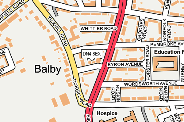 DN4 8EX map - OS OpenMap – Local (Ordnance Survey)