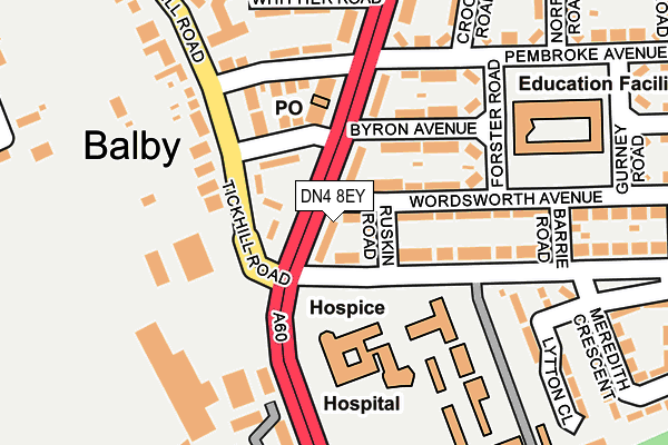 DN4 8EY map - OS OpenMap – Local (Ordnance Survey)