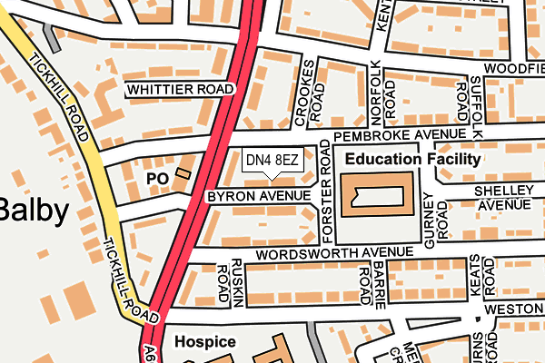 DN4 8EZ map - OS OpenMap – Local (Ordnance Survey)