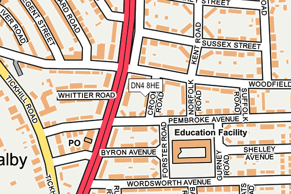 DN4 8HE map - OS OpenMap – Local (Ordnance Survey)