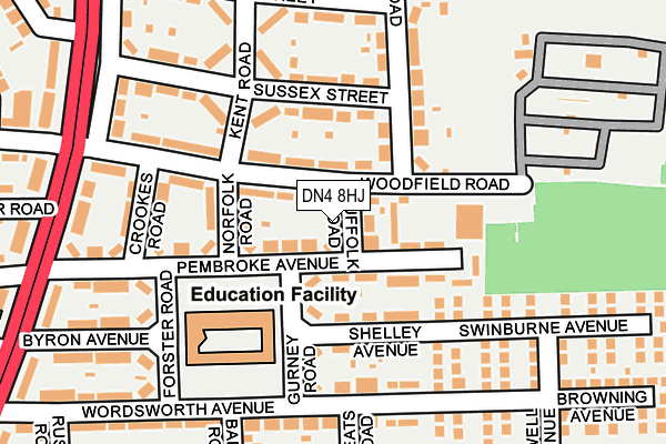 DN4 8HJ map - OS OpenMap – Local (Ordnance Survey)