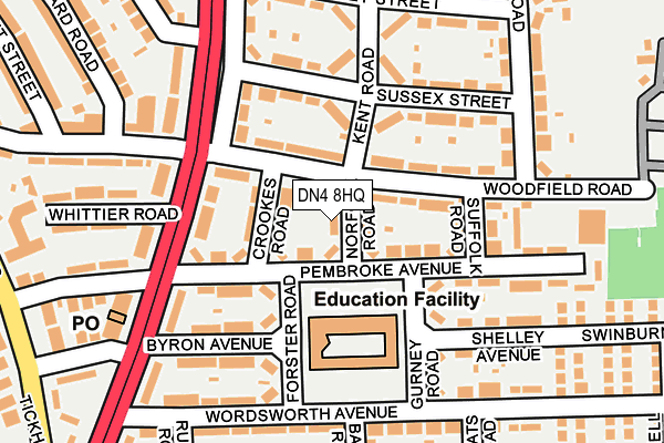 DN4 8HQ map - OS OpenMap – Local (Ordnance Survey)