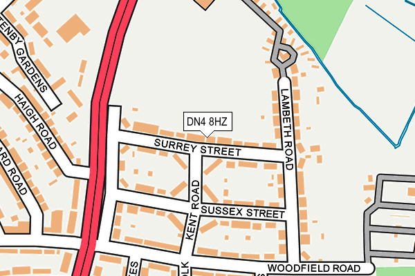 DN4 8HZ map - OS OpenMap – Local (Ordnance Survey)