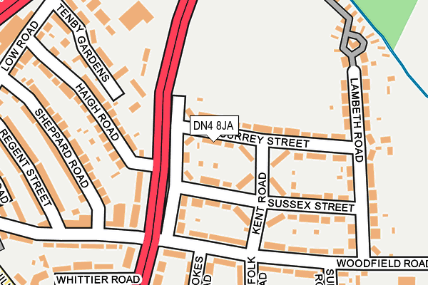 DN4 8JA map - OS OpenMap – Local (Ordnance Survey)