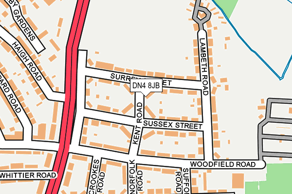 DN4 8JB map - OS OpenMap – Local (Ordnance Survey)