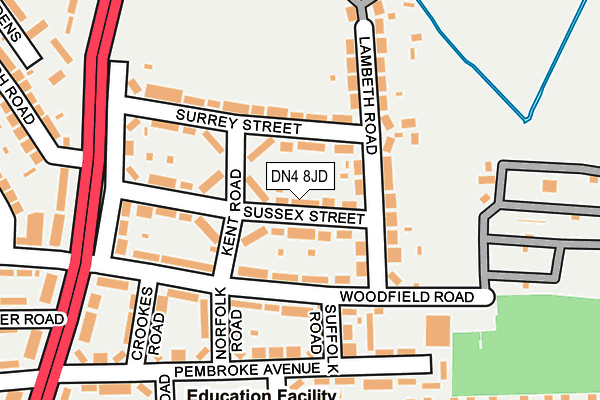DN4 8JD map - OS OpenMap – Local (Ordnance Survey)