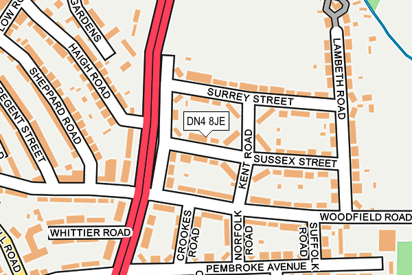 DN4 8JE map - OS OpenMap – Local (Ordnance Survey)
