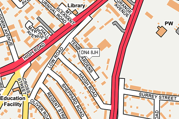 DN4 8JH map - OS OpenMap – Local (Ordnance Survey)
