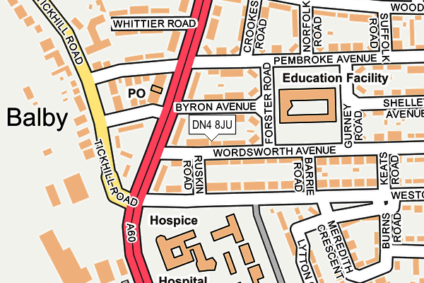 DN4 8JU map - OS OpenMap – Local (Ordnance Survey)