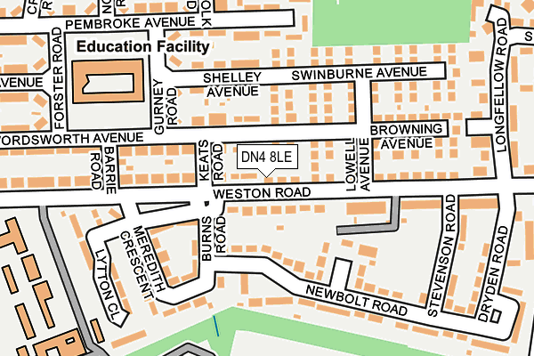 DN4 8LE map - OS OpenMap – Local (Ordnance Survey)