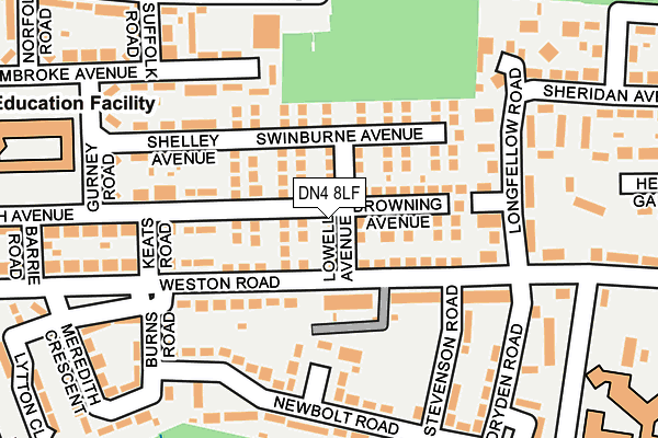 DN4 8LF map - OS OpenMap – Local (Ordnance Survey)