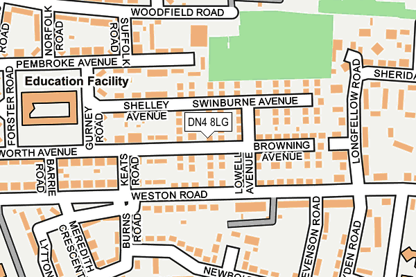 DN4 8LG map - OS OpenMap – Local (Ordnance Survey)