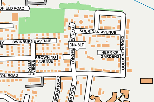 DN4 8LP map - OS OpenMap – Local (Ordnance Survey)