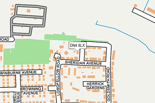 DN4 8LX map - OS OpenMap – Local (Ordnance Survey)