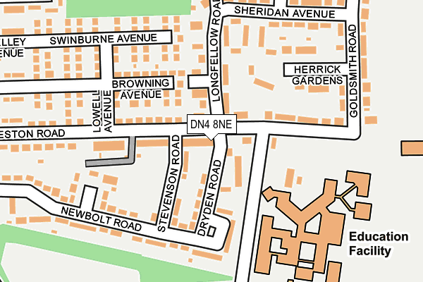 DN4 8NE map - OS OpenMap – Local (Ordnance Survey)