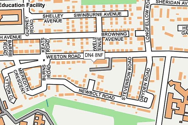 DN4 8NF map - OS OpenMap – Local (Ordnance Survey)