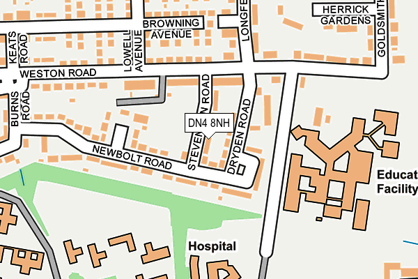 DN4 8NH map - OS OpenMap – Local (Ordnance Survey)