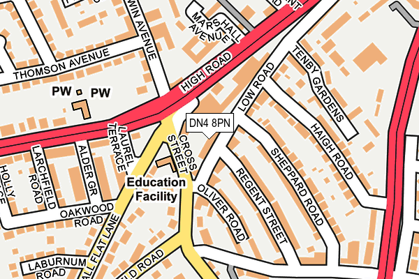 DN4 8PN map - OS OpenMap – Local (Ordnance Survey)