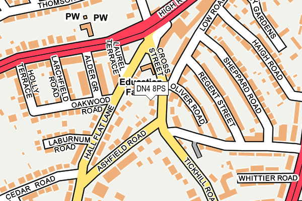 DN4 8PS map - OS OpenMap – Local (Ordnance Survey)