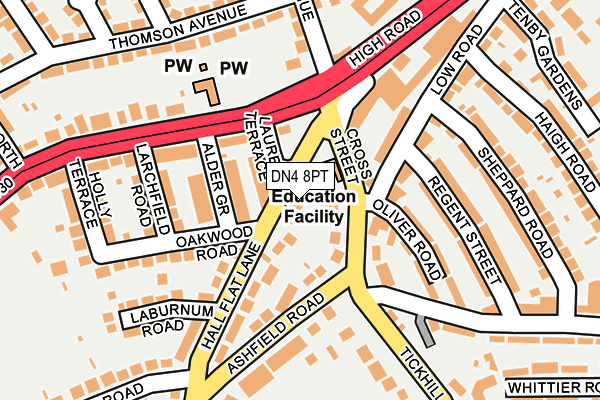 DN4 8PT map - OS OpenMap – Local (Ordnance Survey)