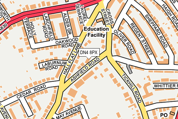 DN4 8PX map - OS OpenMap – Local (Ordnance Survey)