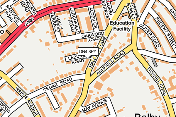 DN4 8PY map - OS OpenMap – Local (Ordnance Survey)