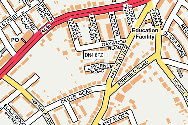 DN4 8PZ map - OS OpenMap – Local (Ordnance Survey)