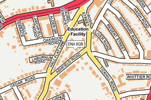 DN4 8QB map - OS OpenMap – Local (Ordnance Survey)