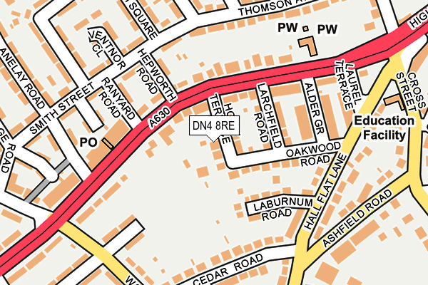 DN4 8RE map - OS OpenMap – Local (Ordnance Survey)