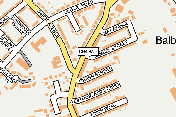 DN4 9AD map - OS OpenMap – Local (Ordnance Survey)