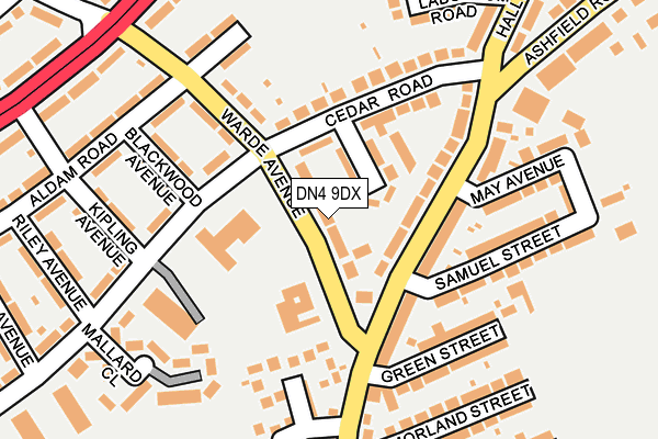 DN4 9DX map - OS OpenMap – Local (Ordnance Survey)