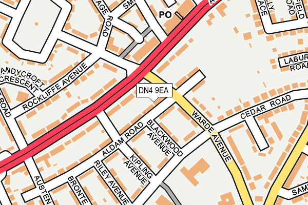DN4 9EA map - OS OpenMap – Local (Ordnance Survey)