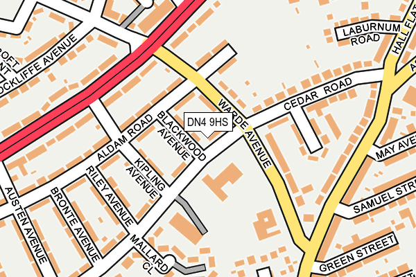 DN4 9HS map - OS OpenMap – Local (Ordnance Survey)