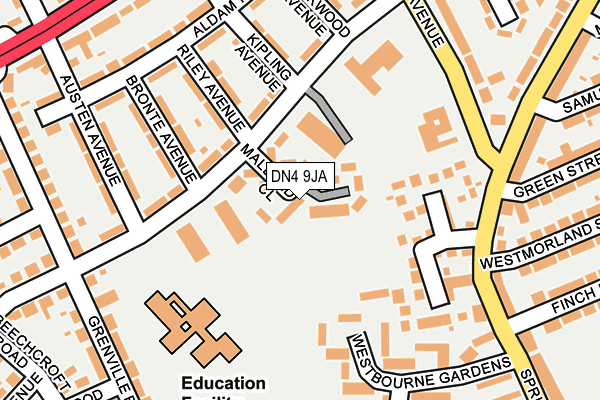 DN4 9JA map - OS OpenMap – Local (Ordnance Survey)