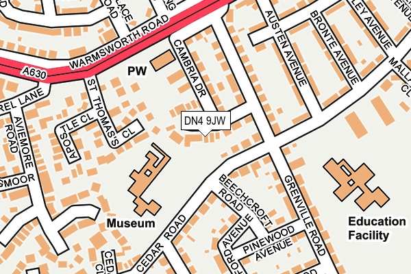 DN4 9JW map - OS OpenMap – Local (Ordnance Survey)