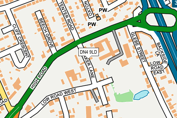 DN4 9LD map - OS OpenMap – Local (Ordnance Survey)