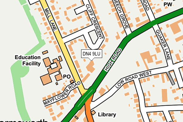 DN4 9LU map - OS OpenMap – Local (Ordnance Survey)