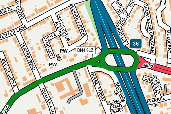 DN4 9LZ map - OS OpenMap – Local (Ordnance Survey)