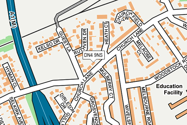 DN4 9NS map - OS OpenMap – Local (Ordnance Survey)