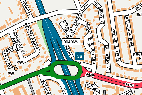 DN4 9NW map - OS OpenMap – Local (Ordnance Survey)