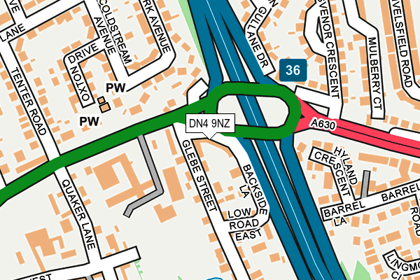 DN4 9NZ map - OS OpenMap – Local (Ordnance Survey)