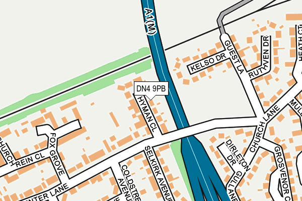 DN4 9PB map - OS OpenMap – Local (Ordnance Survey)
