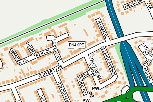 DN4 9PE map - OS OpenMap – Local (Ordnance Survey)