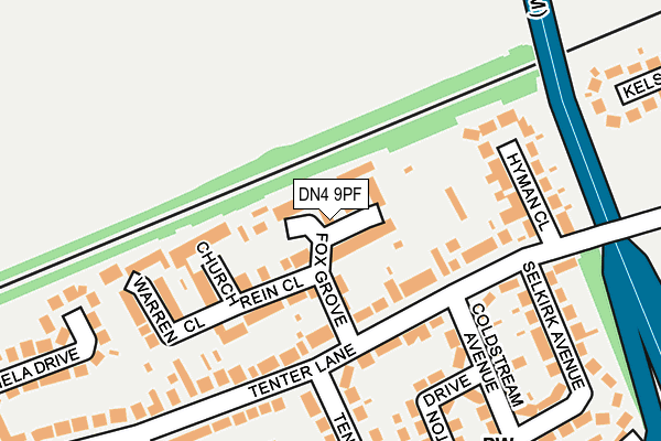 DN4 9PF map - OS OpenMap – Local (Ordnance Survey)
