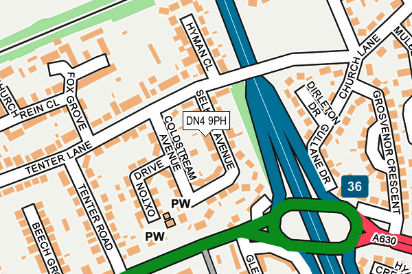 DN4 9PH map - OS OpenMap – Local (Ordnance Survey)