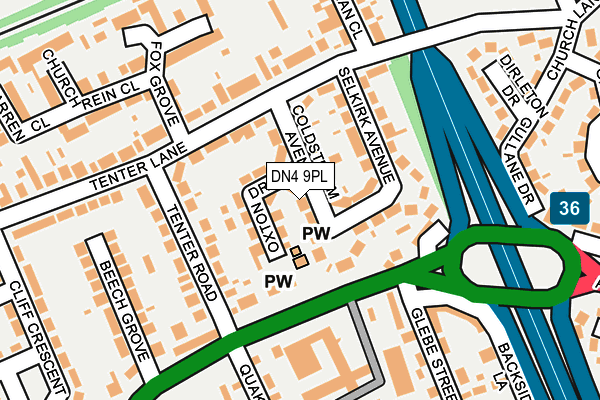 DN4 9PL map - OS OpenMap – Local (Ordnance Survey)