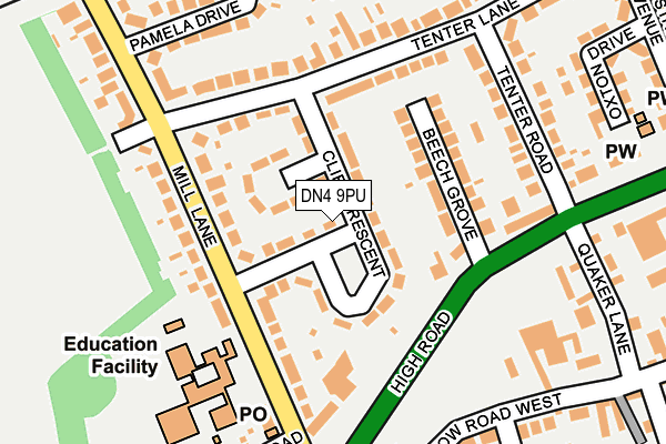 DN4 9PU map - OS OpenMap – Local (Ordnance Survey)