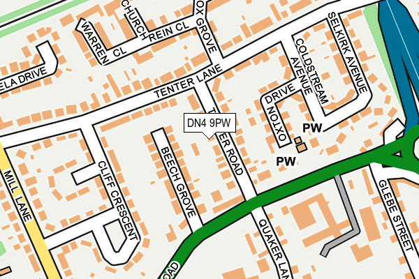 DN4 9PW map - OS OpenMap – Local (Ordnance Survey)