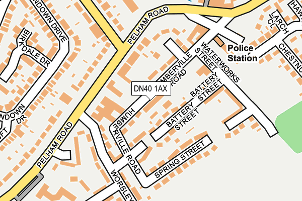 DN40 1AX map - OS OpenMap – Local (Ordnance Survey)