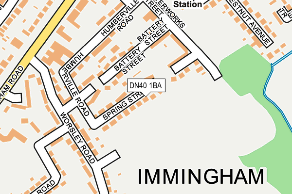 DN40 1BA map - OS OpenMap – Local (Ordnance Survey)